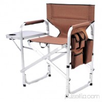 Stylish Camping Outdoor Folding Director's Chair w/ Full Back - BRN   564469566